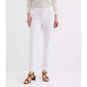 LOFT Pants Womens 14 Monroe Slim White Cotton Stretch Chino Trousers
